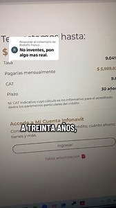 🏠💰 ¿Cuánto te puede prestar Infonavit realmente? En este video te muestro una simulación real para que tengas una referencia clara 👀 📌 Condiciones del ejemplo: • Salario: $20,000 pesos mensuales • Edad: 31 años Con estos datos, Infonavit estaría otorgando aproximadamente un cierto monto de crédito (recuerda que es una simulación) y, de acuerdo con la tabla de amortización, el crédito se estaría pagando en un plazo cercano a 18 años 📆🏡 💡 Aquí es importante aclarar algo: Infonavit no presta