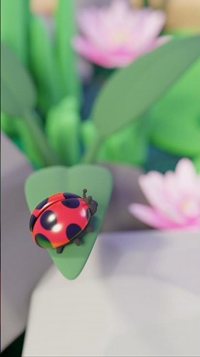 Modelling a ladybug 🐞 in Blender #3dblendered #blender #lowpoly3d #ladybug #tutorial #blendertut