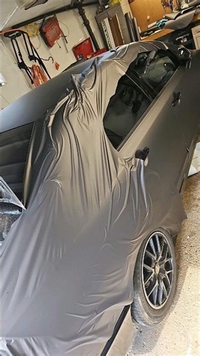 Wrapping Honda Civic in matte charcoal metallic Cheetah wrap! #cars #wrapped #civic