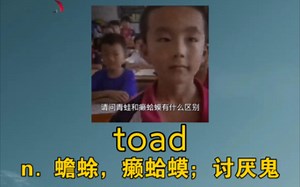 【六级】toad–n. 蟾蜍，癞蛤蟆；讨厌鬼