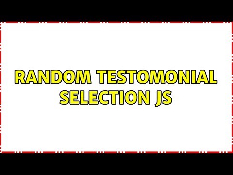 Random Testomonial Selection JS