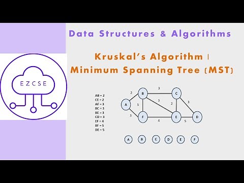 DSA33a - Kruskal's Algorithm | Pseudocode | Minimum Spanning Tree