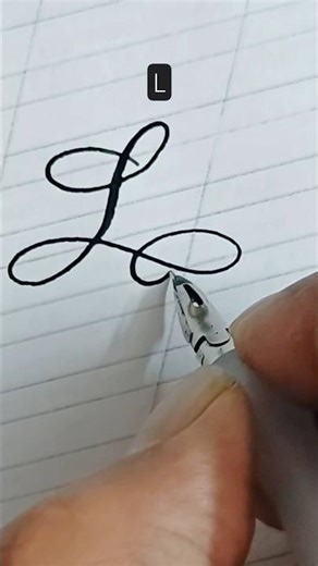letter L in calligraphy✨✍️ #shortsfeed #calligraphy #shorts #short #shortvideo #cursive #lettering