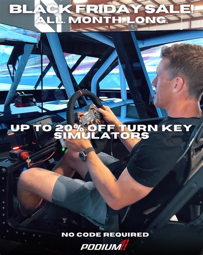 You’ve seen what real racing feels like. Now’s your chance to own it. Podium 1 rigs rarely go on sale. Get up to 20% off Turnkey Racing Simulators engineered for precision and performance. | Podium 1 Racing
