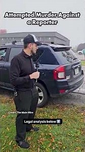 Shocking moment a reporter in Maine narrowly avoids getting hit by a car 😳 legal analysis below!