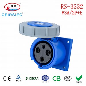 [Hot Item] 63A Embedded Industrial Socket with High Quality Panel Mount Socket with TUV Certificate