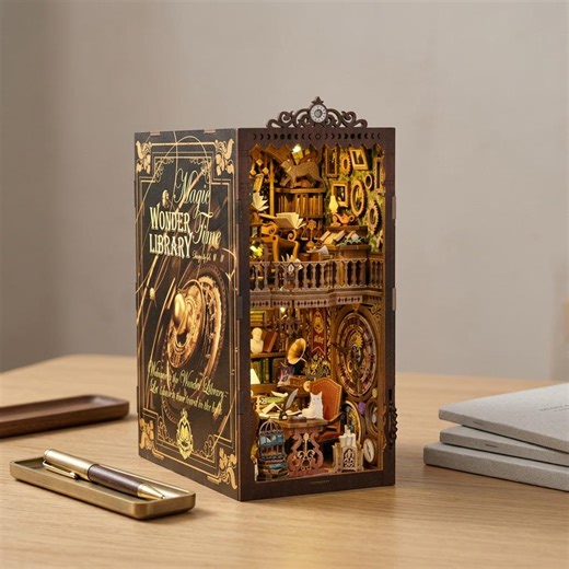 Twilight Cottage Book Nook DIY Kit Wooden Miniature Dollhouse, LED Bookshelf Insert Decor - Etsy