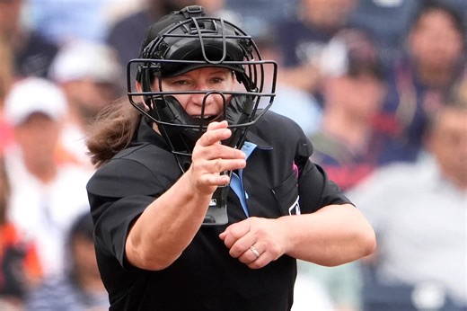 Jen Pawol becomes first female MLB umpire to work home plate, makes questionable first strike call