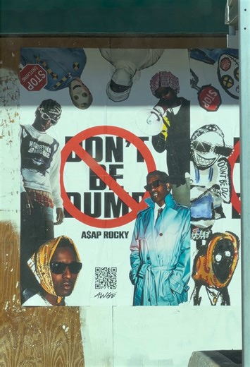 DON’T BE DUMB X ASAP ROCKY promo in downtown Houston, what y’all think of the project?? #asaprocky #dontbedumb #SinPerez