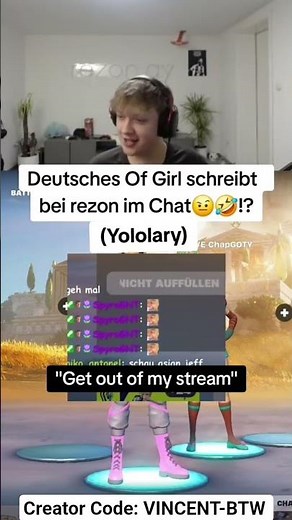 OnlyF*ns Girl (Yololary) schreibt bei Rezon im Chat 😂#fortnite #rezon #shorts