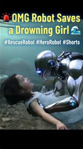 OMG 😱 Robot Saves a Drowning Girl 🥰🤖💦 #RescueRobot #HeroRobot #Shorts