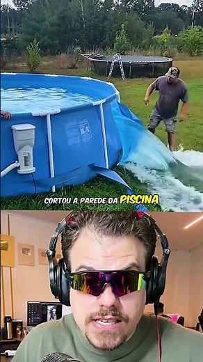 Olha o que o pai fez com a piscina 😱😂