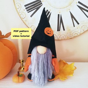 Felt Halloween Gnome PDF Pattern: Fall Home Decor (video Tutorial) - Etsy Canada