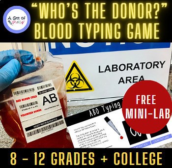 Blood Typing Game Simulation and Lab (forensics, blood type, medical assistant)
