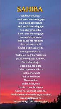 Sahiba-Aditya Rikhari song lyrics #hindisong #sahiba #ytshorts #music #adityarikhari #songlyrics