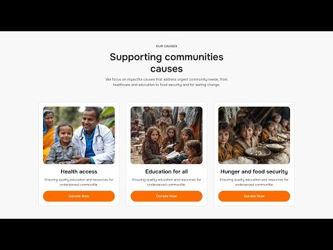 Cause Section with HTML CSS | HTML CSS Cause Section ‪@raselcoder‬