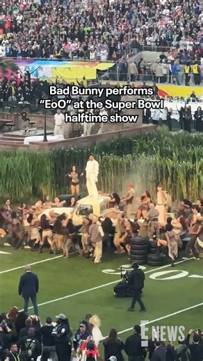 2.9M views · 62K reactions | How we feel watching Bad Bunny perform “EoO” at the Super Bowl halftime show: 朗❤️‍ | E! News | Facebook