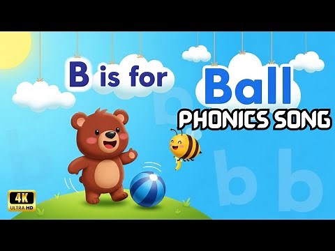 Letter B Phonics Song | B is for Ball | Ball Bear Bus Bed | Learn B Sound with Ball |THE BEE CARTOON