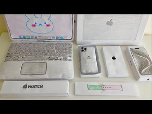[💸paper diy💸] Macbook, apple watch, iphone 15 pro unboxing! | asmr