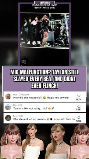 Mic Malfunction but She Didn’t Miss a Beat 🎤⚡#TaylorSwift #ErasTour