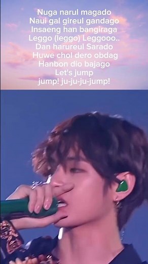 "JUMP" Song - V part (lyrics) #bts #teahyung #btsarmy #shorts