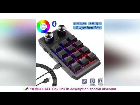 Programming Macro Custom 2 Knob Bluetooth Keyboard RGB 12 Key Copy Paste Mini Button Gaming Keypad M
