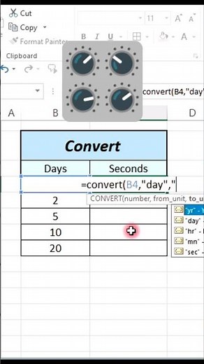 Excel Trick: Days to Seconds in 1 Step! #easytutorial #shorts ##tricks