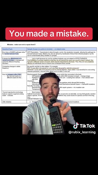 Keep track of your mistakes and use them to get better ##study##school##exam##learn##studytok##atar