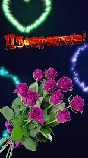 Happy Birthday Musical Greeting with Purple Roses