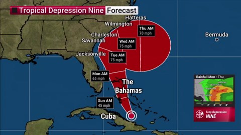 Tropical Depression Nine Forms North Of Cuba