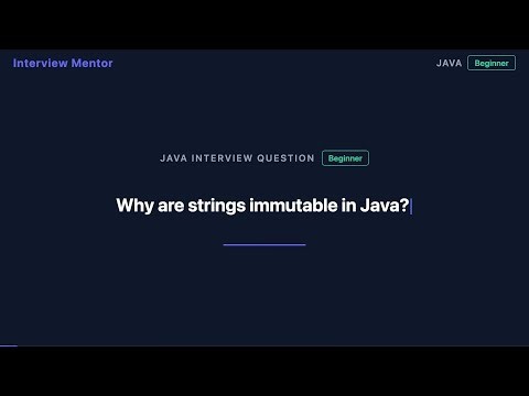 Why Are Strings Immutable in Java? | Interview Answer