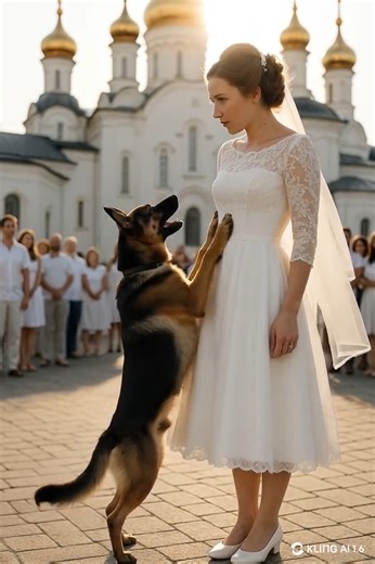 During the wedding ceremony, the shepherd dog unexpectedly stood in the bride's path. Everyone thought it was just an accident, but a second later, something happened that shocked everyone… 🐾 Rex had been by Anna's side for more than ten years — a loyal friend and companion. At first, she thought the dog was just nervous, but soon she realized it was something else. Anna stopped. Rex pressed himself against her legs. He didn't bark or growl — he simply stared into her eyes. — Rex, come on, swee