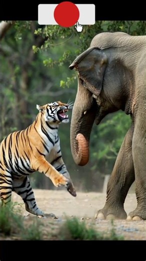 Tiger vs Elephant Fight #tiger #elephant