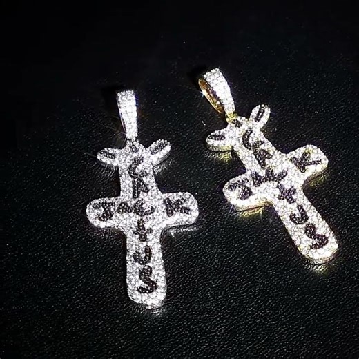 TOPGRILLZ Cactus Jack Pendant &Necklace Iced Cubic Zircon Plated