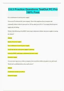 263 Practice Questions TestOut PC Pro 100 Pass1812 video