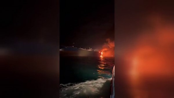 Video: Russian shadow fleet tanker explodes in Black Sea