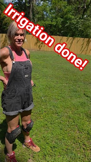 Laura got the drip water hooked up! #garden #husbandwife #gardening