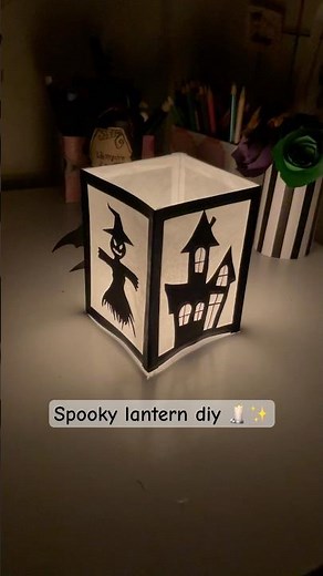 Diy spooky lantern 🕯️| easy Halloween craft 🎃