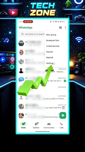 SECRET Setting | How To Clear All Chats In Whatsapp 2026 #whatsapptips #techzone2939