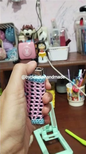 crochet lighter holder keychain#lighterholder #crochet #rajut #casekorepapirajut