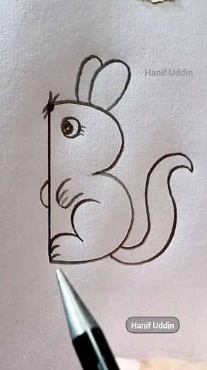 Learn an Amazing Technique to Draw a Cute Picture Easily Using the Letter B ♥️ #art #drawing #dessin #dessinsfaciles #fblifestyle #فن #رسم #رسم_سهل | Hanif Uddin