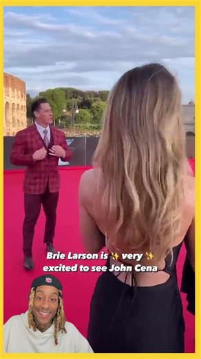Brie Larson Gets Excited About John Cena 😂🔥 #YouTubeShorts #BrieLarson (1)