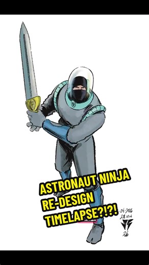 I had the WORST headache last night. And while I had planned to do an #astronautninja #ninjago crossover, I just couldn’t get my brain to cooperate with my #drawing hand. So, I have this proposed new design for the Astronaut Ninja character, and I’m curious what you think: New, sleeker design? Or, the OG fishbowl version? Let me know in the comments! #art #characterdesign