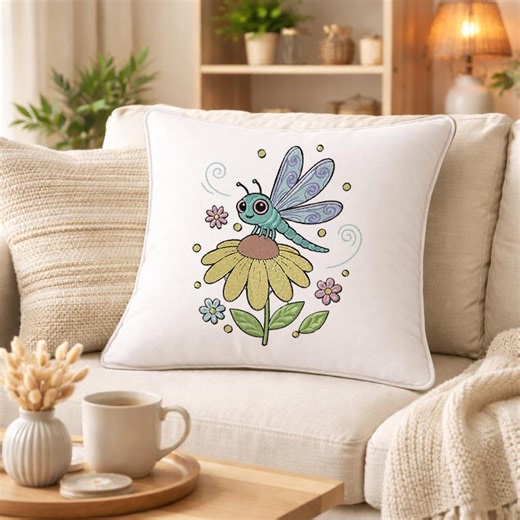 Cute Dragonfly Machine Embroidery Design, Animal Embroidery Pattern, Pattern PES, Instant Download - Etsy