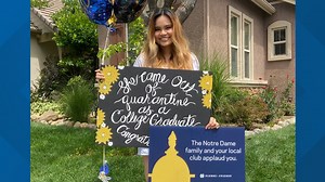 University of Notre Dame club recognizes Sacramento area graduates through signs, gifts
