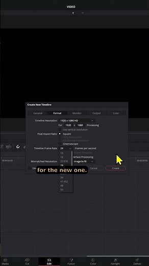 How to change Timeline Frame Rate | DaVinci For Beginners