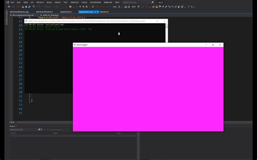 【Birch Game Engine】【P0】 创建引擎入口、app、日志、事件、窗口、渲染