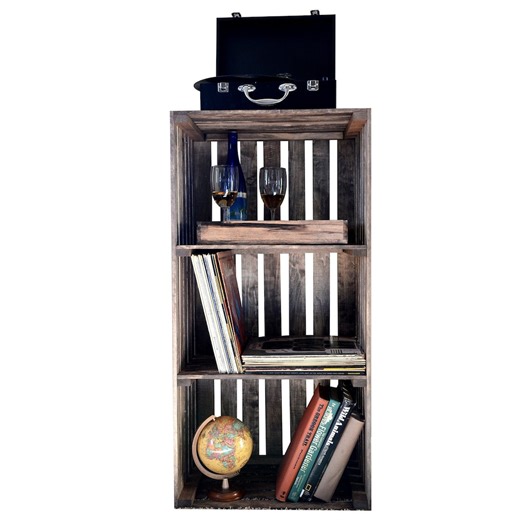 Rustic 3-tier Turntable Stand – Medium Brown Stained Record Storage - Etsy