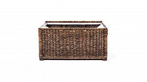 happimess Anada 30 in. Handwoven Wicker Weave Storage Trunk, Brown Wash HPM9005B