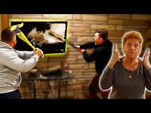 DESTROYING MY GRANDMOMS TV & BUYING NEW ONE